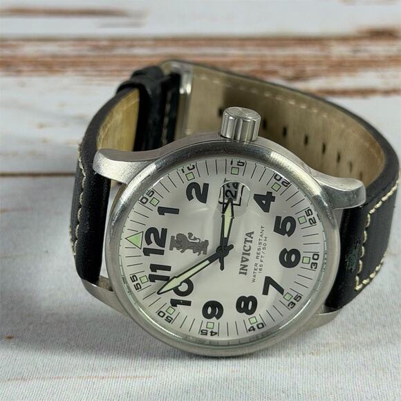 Invicta Men’s Specialty Watch White Dial Brown Leather Band 44mm Quartz 100m - Picture 1 of 4